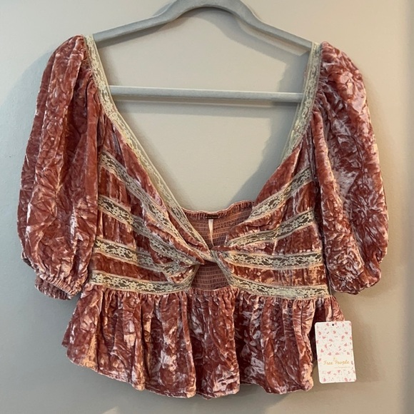 NWT Free People Your Truly Velvet Top - Picture 2 of 8